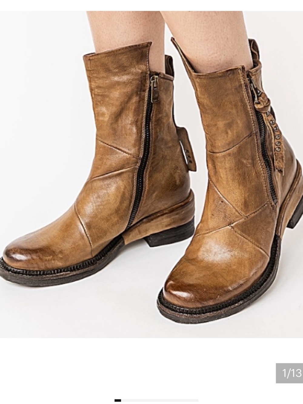 New with Box A.S.98 Stratford Leather Suede Boots in Wheat size 38/7.5 Sold Out - Picture 2 of 13